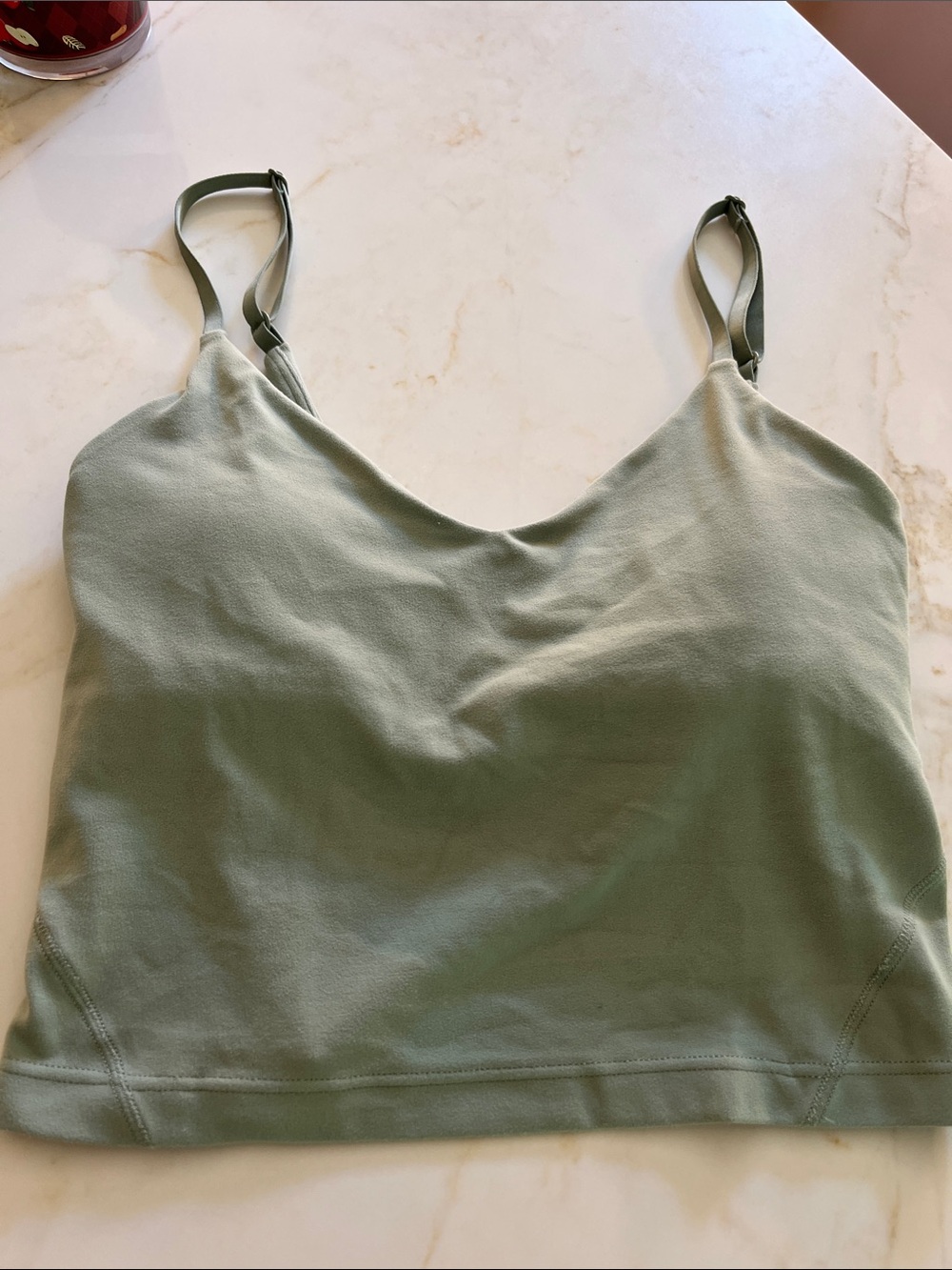 lululemon Sage Green Strappy Cropped Tank Top